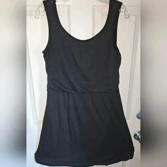 PrAna Mika Black Sleeveless Burnout Overlay Stretch Tank Dress Women's S - Picture 3 of 7